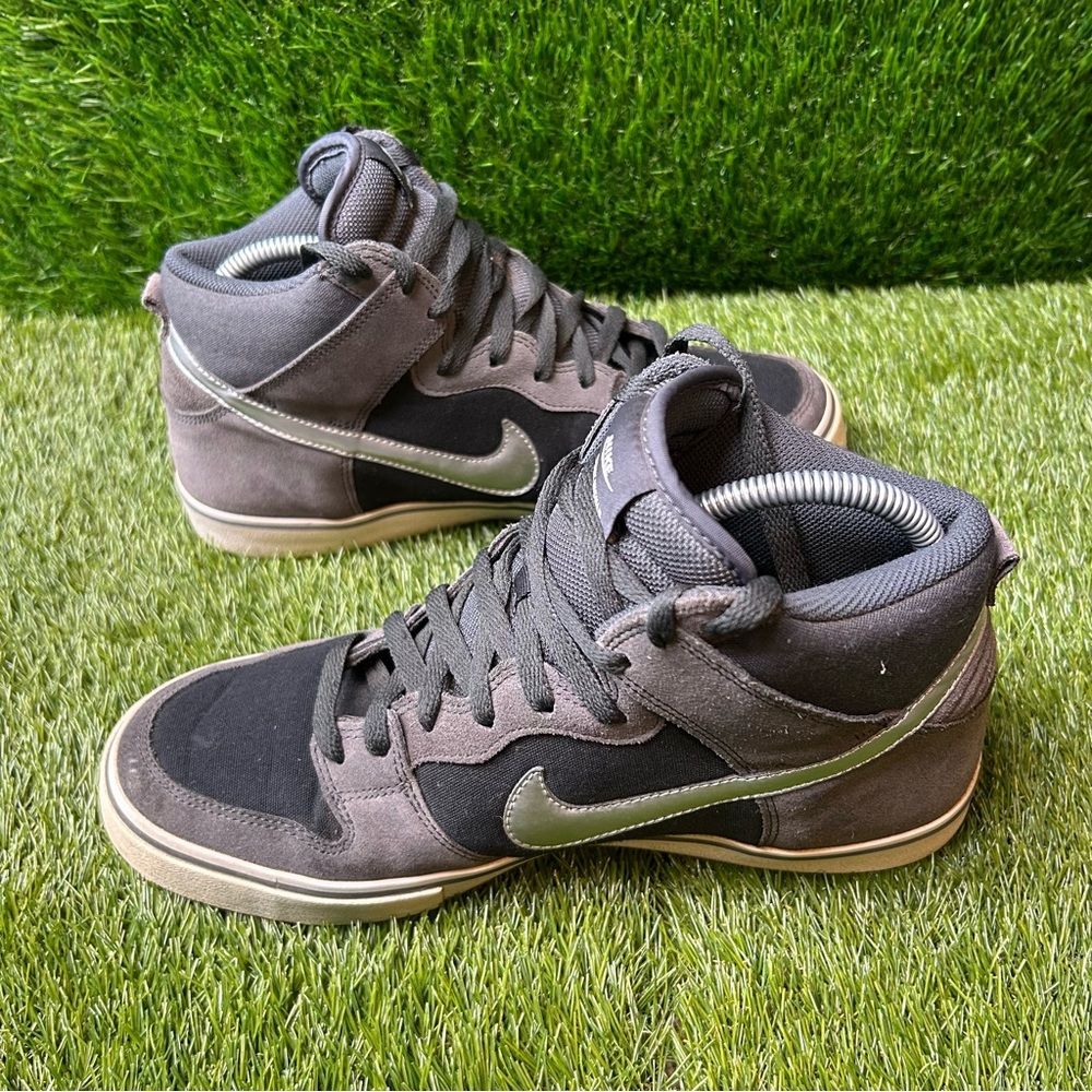 Nike Dunk High LR Mens Charcoal Black Silver Suede 10.5 M Skate Shoes 487924-002